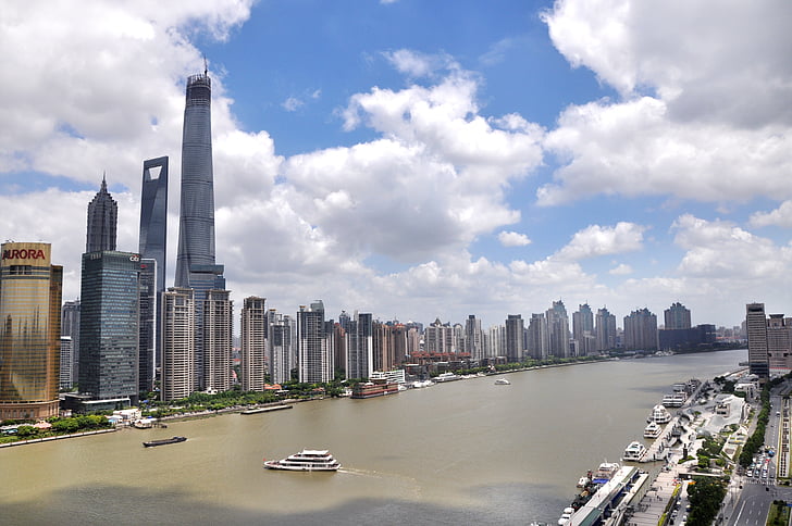 Shanghai, Himmel, Gebäude, Straße, der bund, die Landschaft, hohen Gebäuden
