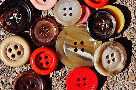 buttons, 4 holes, colorful, close, button, color