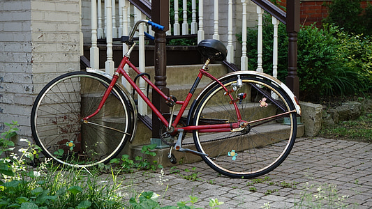 cykel, uden for, gamle, cykel, Park, udendørs, hjulet