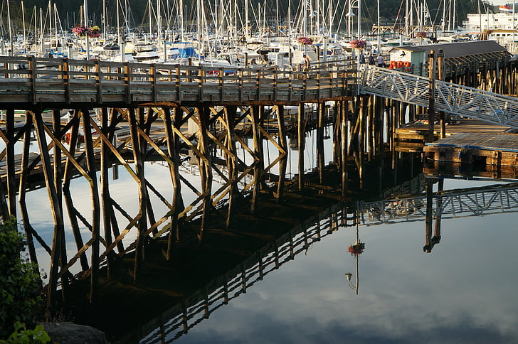 čoln, Harbour, vode, dok, državi Washington, morje, prevoz