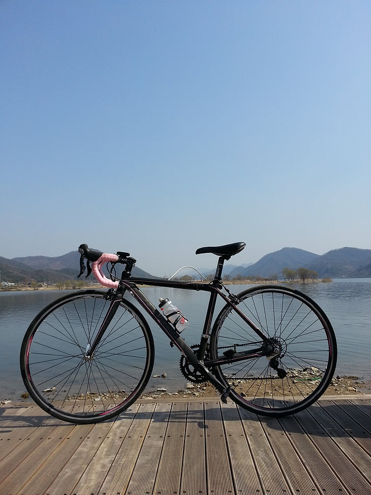 bike, cycle, river, north han river