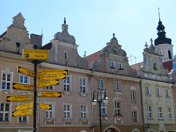 Opole, Polen, Schlesien, utrymme, historiskt sett, marknaden, Marketplace