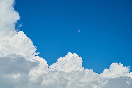 Cloud, modrá, pozadie, oblaky, biela, zloženie, Príroda