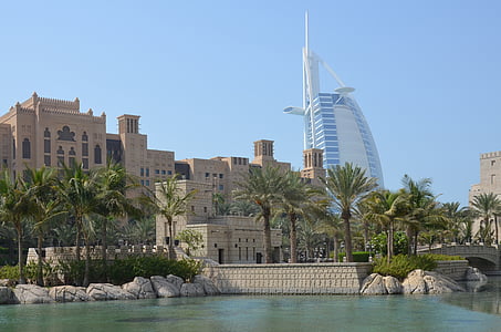 u en e, Dubai, Hotel, Burj Al Arab, arkitektur, byggnad, Holiday