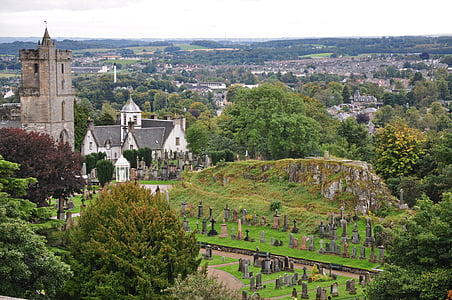Škotija, Stirling, kapinės, bažnyčia, paminklas