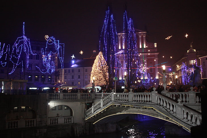 Słowenia, Lublana, zimowe, Boże Narodzenie