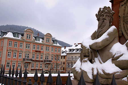 Heidelberg, Ponte Vecchio, Neckar, Monumento, Dio dell'acqua, storicamente, Ponte