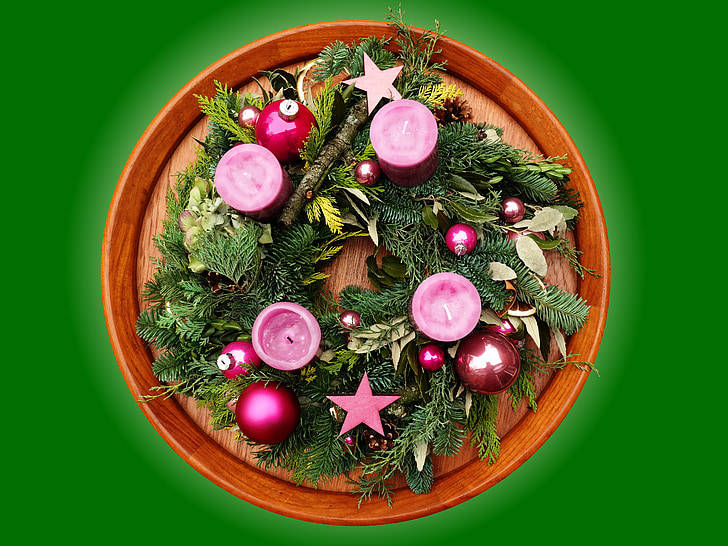 Advent pärg, Advent, jõulud, küünal, meditatiivne, roosa, Holly