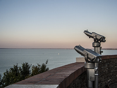 景观, 双筒望远镜, 水, 湖
