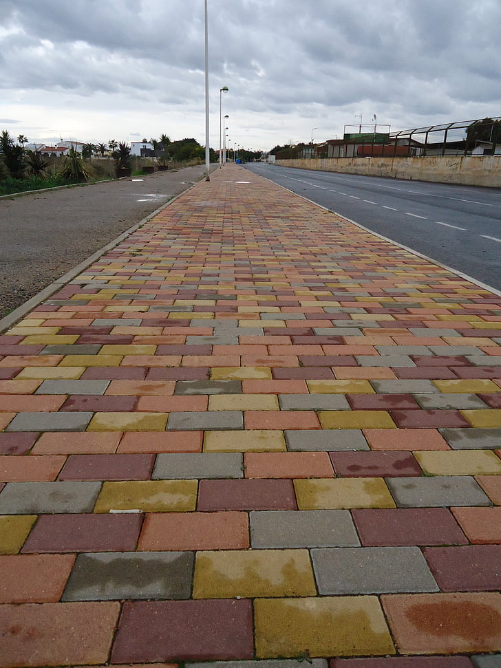 path, colors, cobble, bricks, route, sidewalk, walk