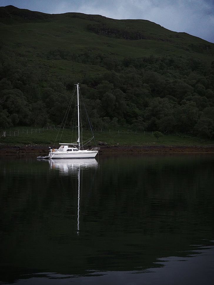 yacht, sailboat, reflection, yachting, peace, calm, meditation