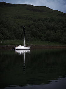 Yacht, sejlbåd, refleksion, sejlsport, fred, ro, meditation