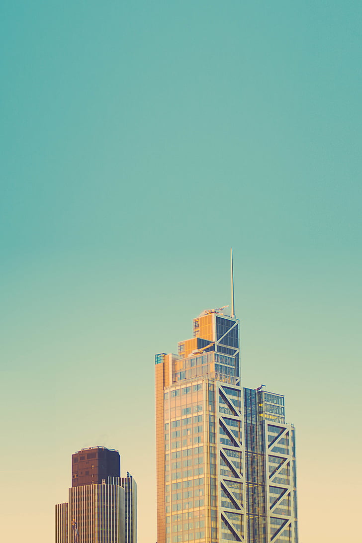 yellow, brown, high, rise, building, daytime, sky