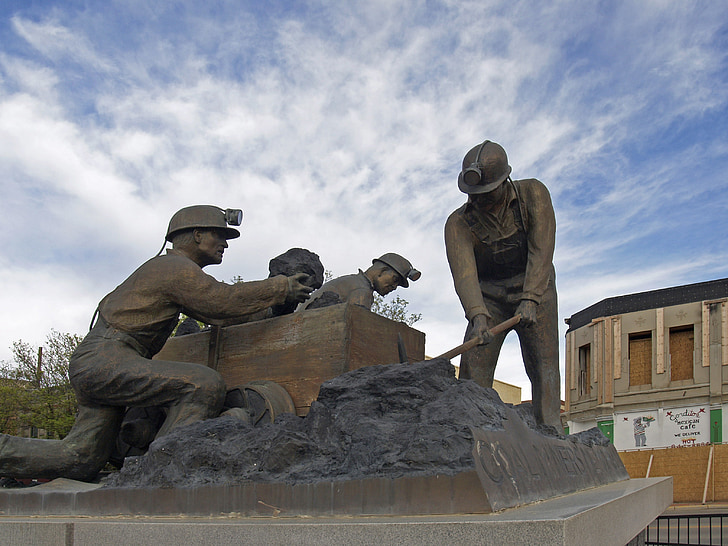 statue, Trinidad, New mexico, USA, kul minearbejder, minedrift, skulptur