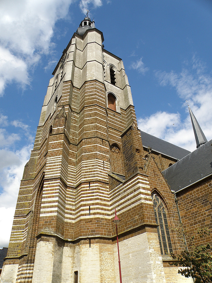 네덜란드, aarschot, 교회, 건물, 구조, 외관, 돌