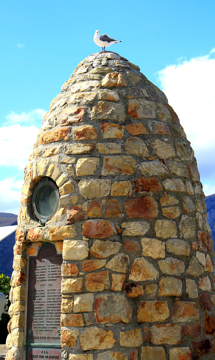 monument, pierres, Mouette, Hermanus, Afrique du Sud
