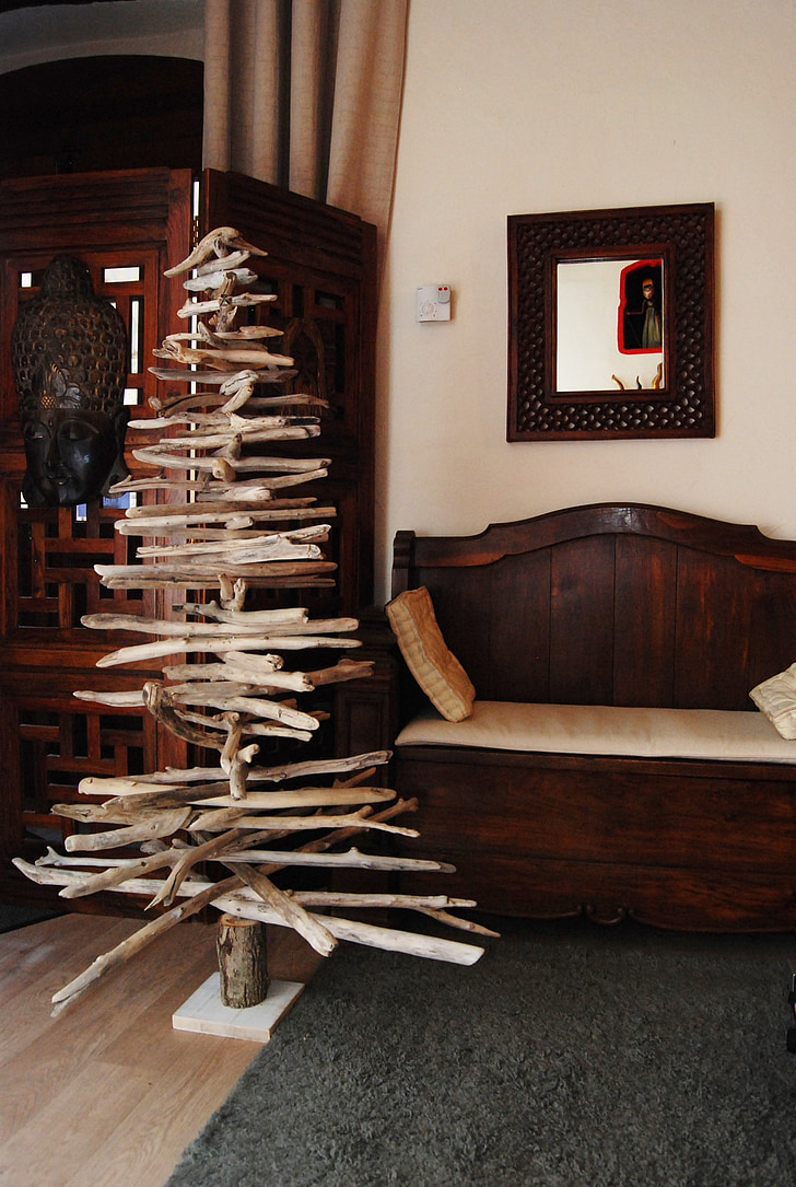 carrossa de fusta d'avet, decoració fusta, decoració de Nadal
