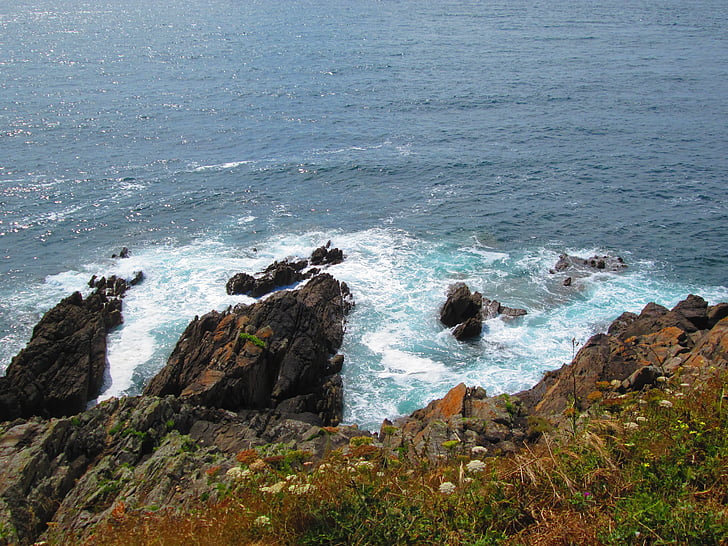 скелі, хвилі, океан, Покидьки, Атлантичний, стороні, рок