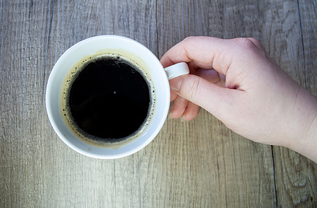 Kawa, Puchar, filiżanka kawy, Kofeina, gorąco, ziarna kawy, napój