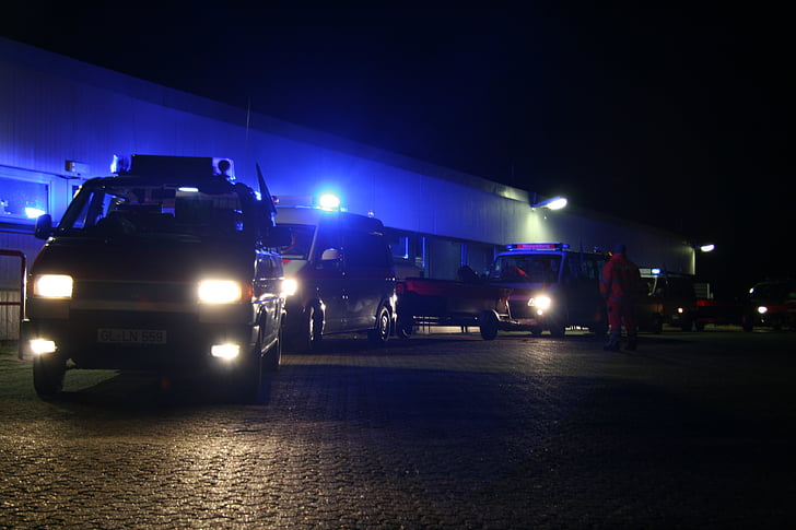 use, civil protection, blue light, night, disaster, rescue, vehicle