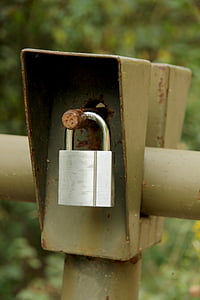 castle, closed, padlock, to, close, barrier