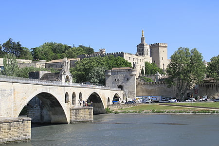 Avignon, nehir, Provence, Fransa, Rhône, Pont d'avignon