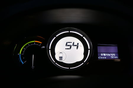 electric cars, charging, the instrument panel, car, dashboard, speedometer, speed