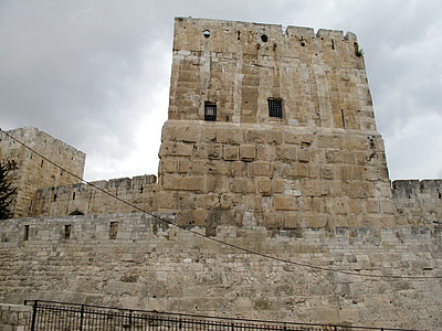 Jérusalem, Israël, ville, Ville Sainte, mur, protection, Château