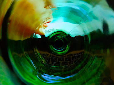 Glas, Glas grün, Gesicht, Glas-Effekt, transparente