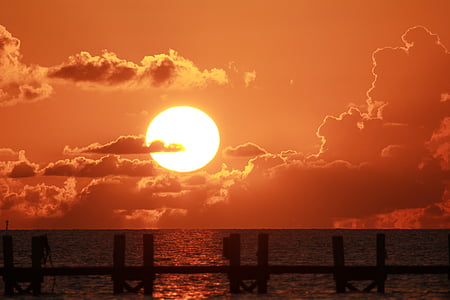 puesta del sol florida, posluminiscencia, Estado de ánimo, contraste, Puerto, puesta de sol, cielo de la tarde