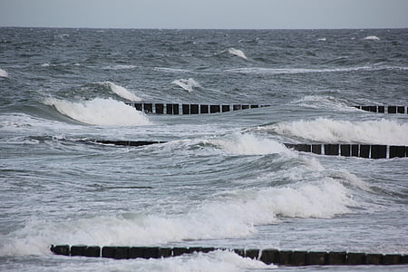 mar, Mar Báltico, ola, agua, espigones, hacia adelante