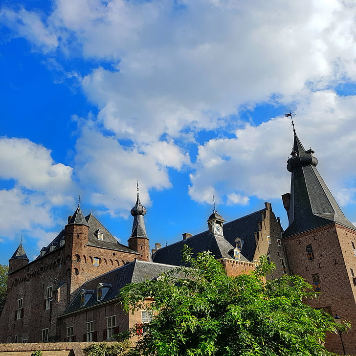 slott, Doorwerth, Nederländerna, Castle doorwerth, Gelderland, arkitektur, Europa
