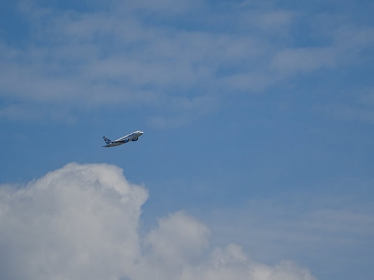 avión, cielo, nubes, en la nube, aviones de pasajeros, máquina, tecnología
