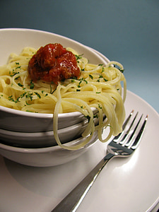 pasta, dishes, meatball, lunch, cuisine, italian, dinner