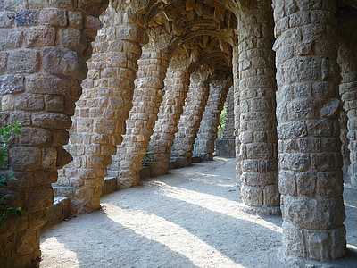Gaudi, Barcelona, Europa, Spanien, arkitektur, design, Güell park