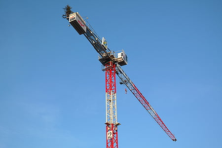 baukran, Crane, veidot, vieta, debesis, būvdarbi, Lattice boom crane