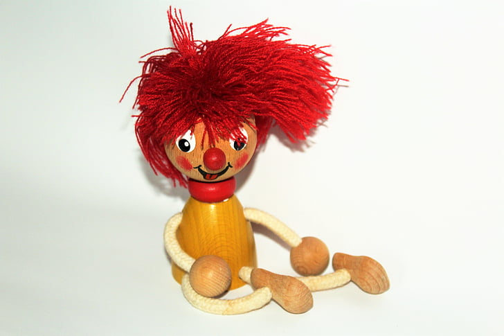 pumuckl, red, holzfigur, figure, children, wood carving, face