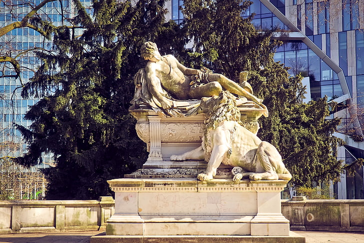 estatua de, Monumento, Figura, León, escultura, obra de arte, conmemorar el