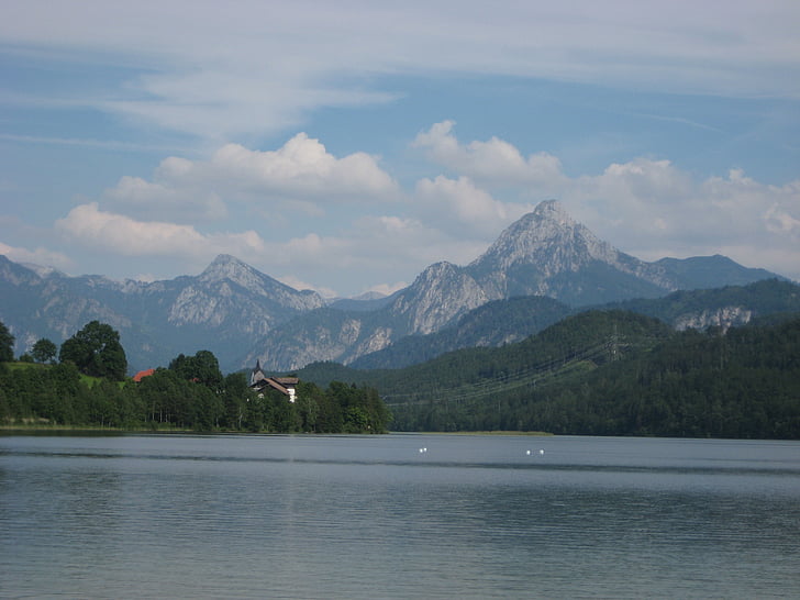 Gunung, Austria, lebih, laut, pegunungan, pemandangan, pemandangan