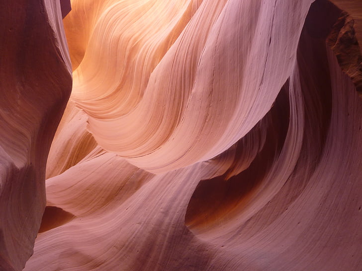 Antelope canyon, САЩ, места на интереси, пясъчник, цвят игра