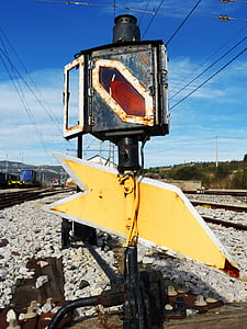 pouliční lampa, signál, železnice, Výměna jehly, staré, signály, Via