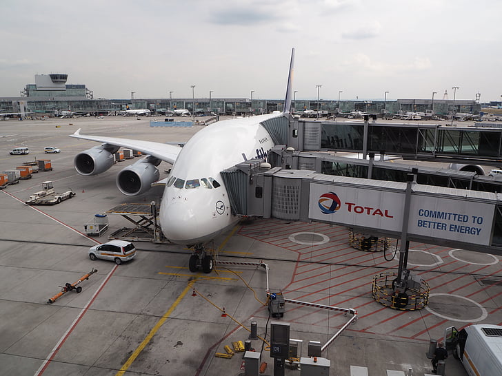 A380, aviões, avião, viajando, Alemanha, ar, transporte