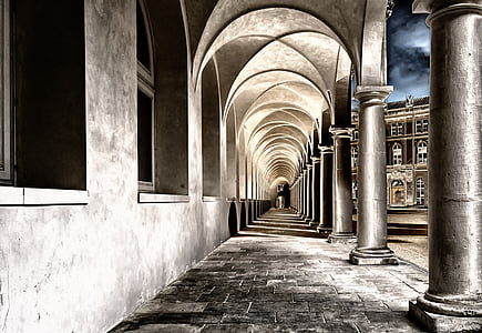 cloister, monastery, courtyard, dresden, gang, vault, architecture