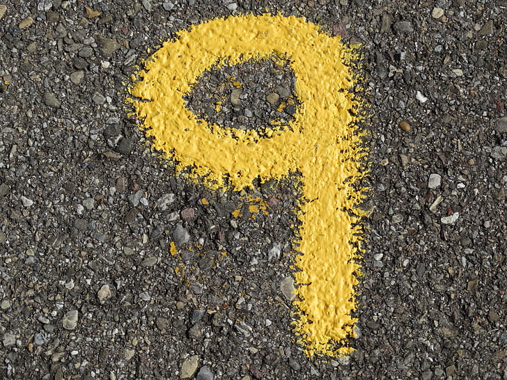 number, ad, yellow, color, asphalt, road, digit