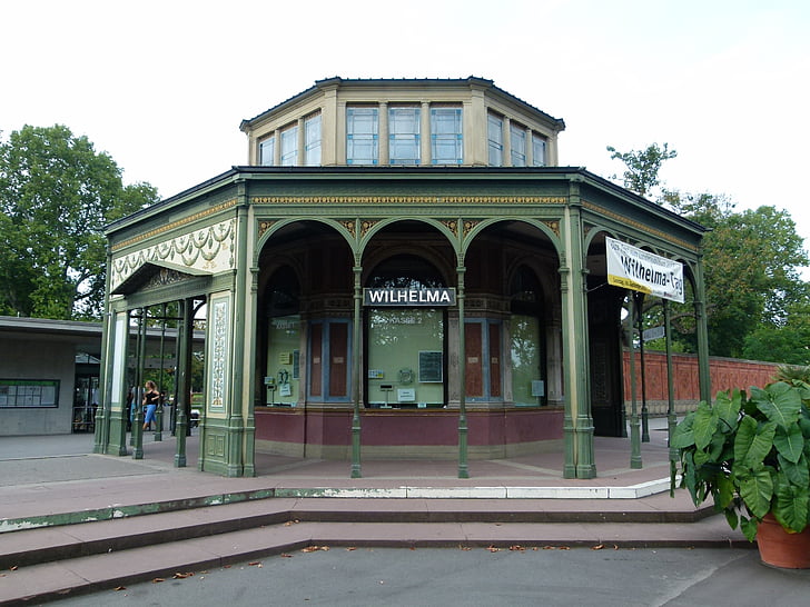 Bad cannstatt, Wilhelma, bancomat, Pavilion, gradina zoologica, intrarea, Stuttgart