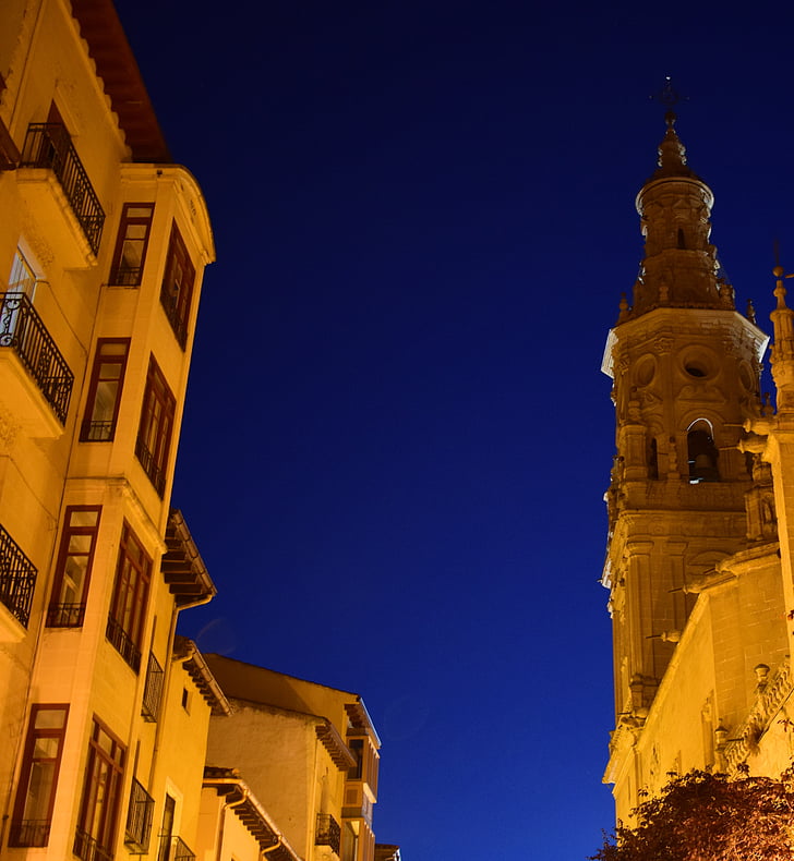 noche, Iglesia, Torre, cielo, Fotografía nocturna, edificios