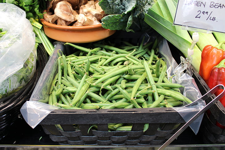 green beans, grocery store, farm store, food, green, beans, grocery