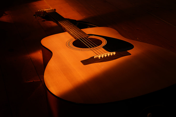 gitar, musikk, instrumentet