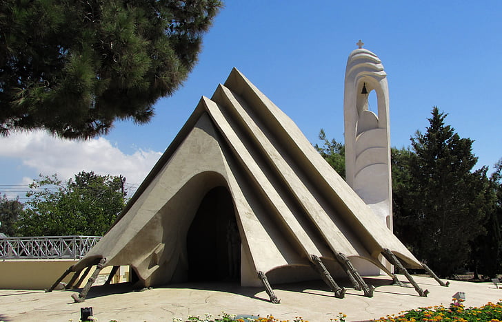 Ciprus, dasaki achnas, templom, emlékmű, sátor, építészet