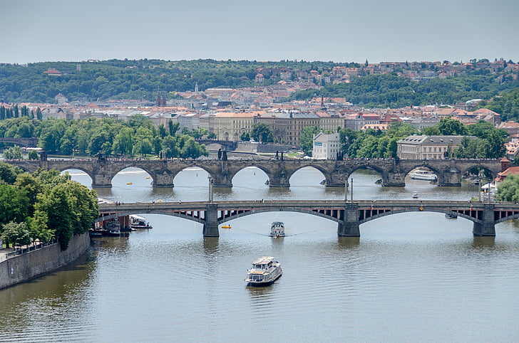 Praga, zgodovinski, Evropi, Češka, potovanja, Panorama, most